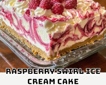 Raspberry Swirl Ice Cream Cake