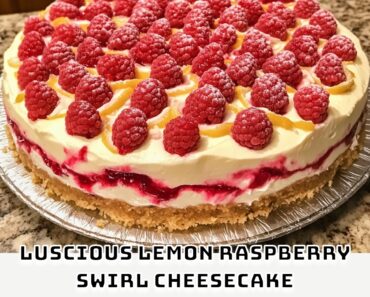 Luscious Lemon Raspberry Swirl Cheesecake